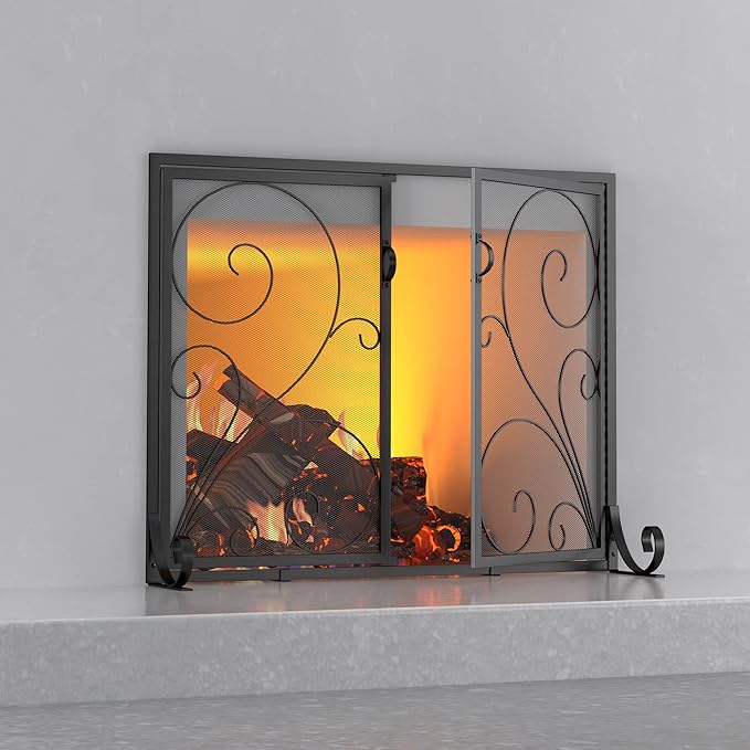 Fire Beauty Fireplace Screen with Doors 1