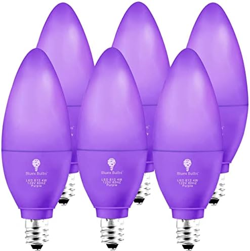 6 Pack BlueX LED Candle Purple Light Bulb 1