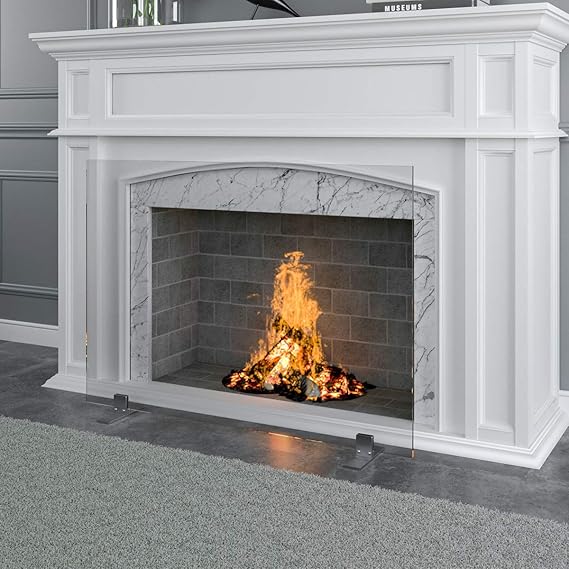 Barton 39x29 Fireplace Screen Tempered Glass 1