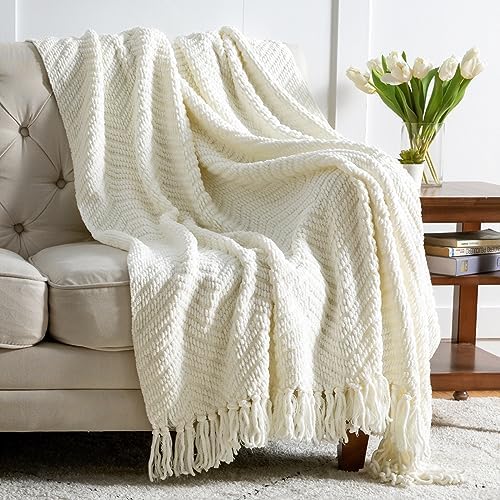 Bedsure White Throw Blankets for Couch 1