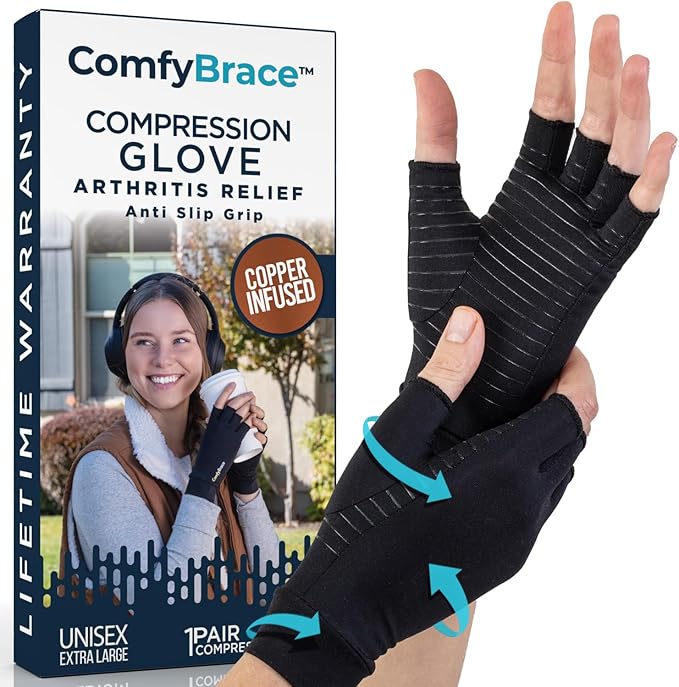 ComfyBrace Copper Infused Compression Arthritis Gloves 2