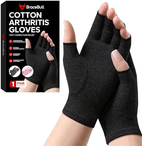 Fingerless Compression Gloves 1 Pair Cotton Arthritis Gloves Women Men 1