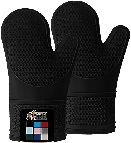 Gorilla Grip Heat and Slip Resistant Silicone Oven Mitts Set 1