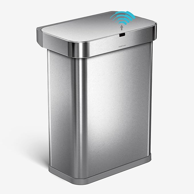 Rectangular Voice and Motion Sensor Automatic Kitchen Trash Can