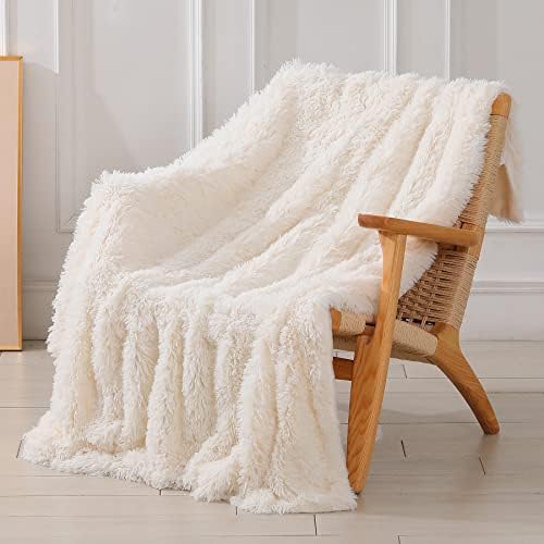 Tuddrom Decorative Extra Soft Fuzzy Faux Fur Throw Blanket 1