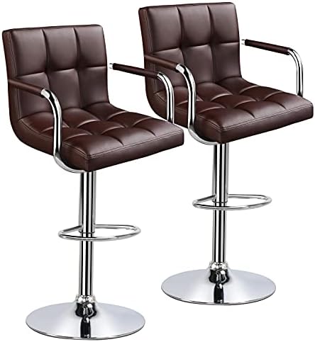 Yaheetech Leather Adjustable Bar Stools 1