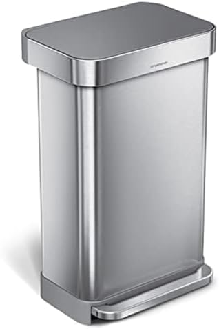 simplehuman Rectangular Hands Free Kitchen Step Trash Can 1