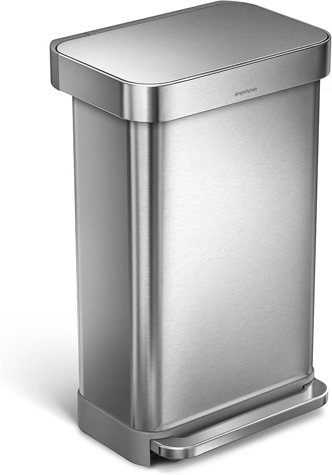 simplehuman Rectangular Stainless Steel Step Trash Can