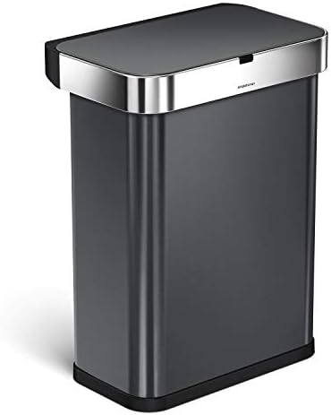 simplehuman Rectangular Voice and Motion Sensor Automatic Kitchen Trash Can 2