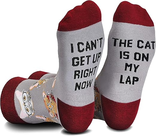 Cavertin Womens Novelty Socks with Gift Box Cat Lover Dog Mom Book Lover Cat Mom 1