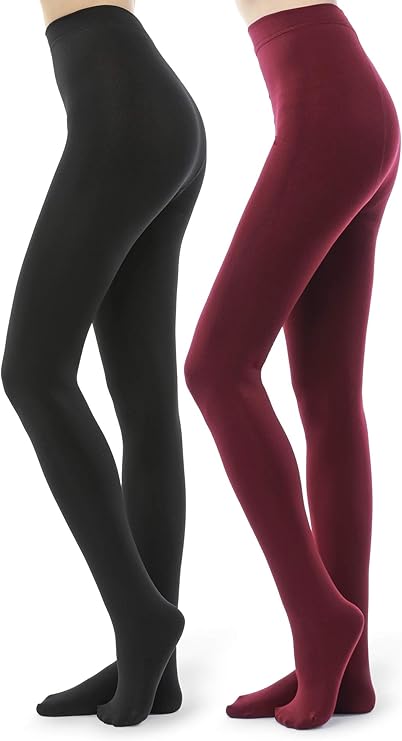 GY 2 Pairs Fleece Lined Tights for Women 1