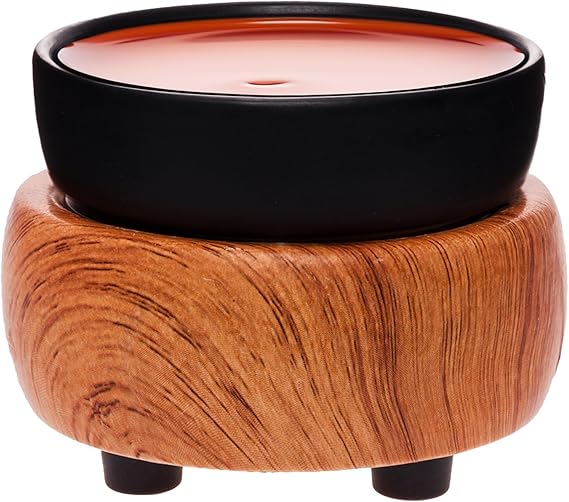 Mindful Design Black Wood Grain Candle Wax Warmer