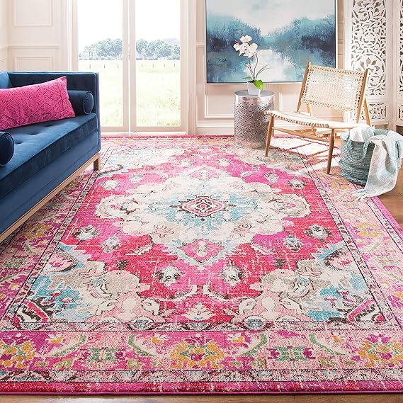 Safavieh Casablanca Collection Pink and Blue Oriental