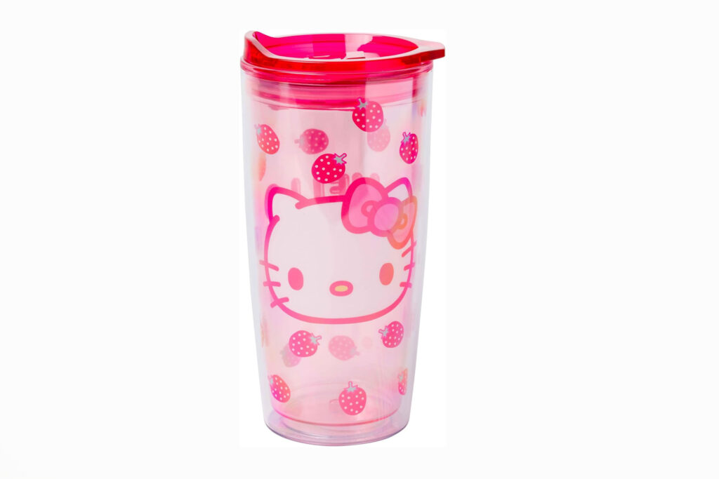 Silver Buffalo Sanrio Hello Kitty Strawberry Double Wall Travel Tumbler