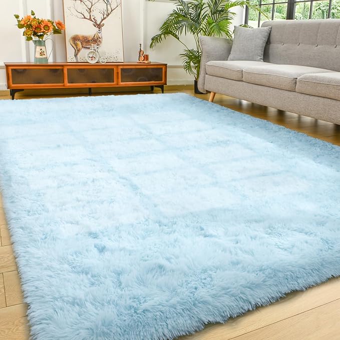 YJ GWL Soft Pink and Blue Area Rug