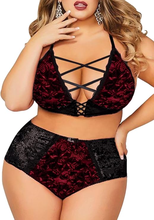 Crushed Velvet Lingerie Set